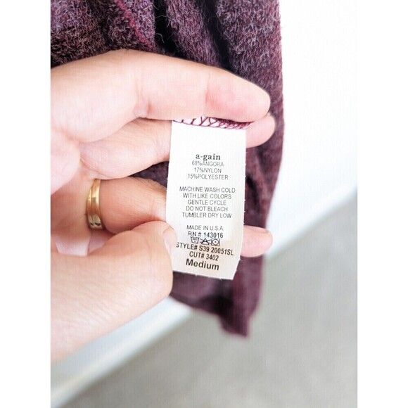 A.GAIN Angora Sweater Vest Womens Medium Burgundy - Picture 8 of 8